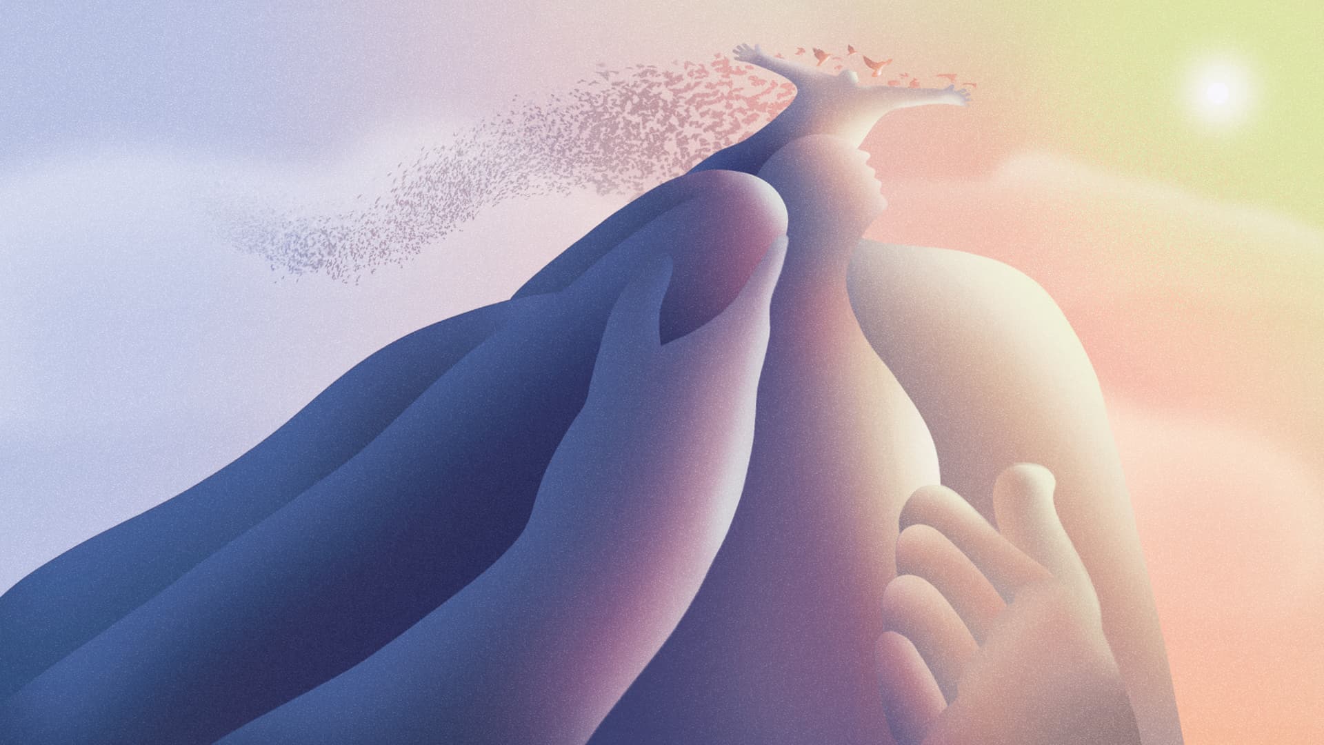 Illustration of specialist social workers supporting families in crisis with children at risk
