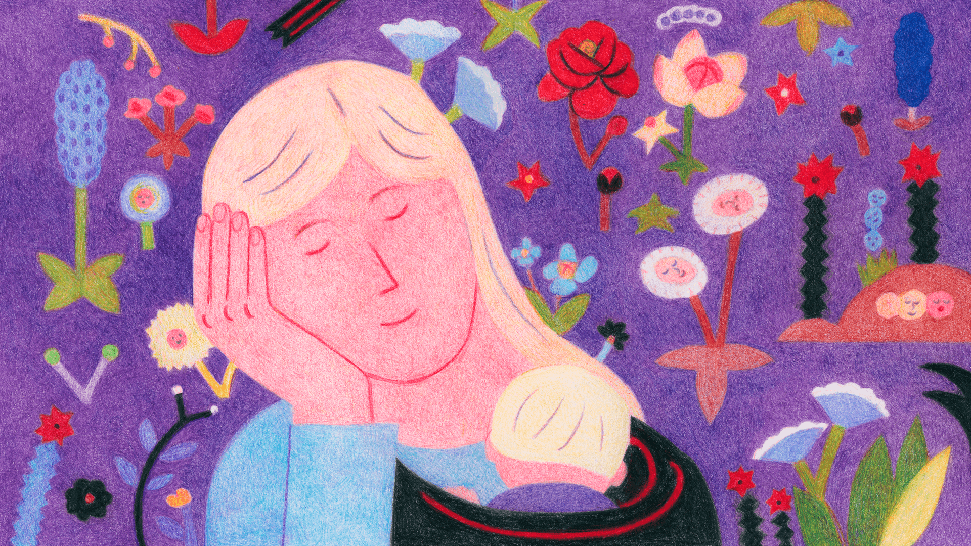 Illustration of bereavement counselling for families who have lost loved ones